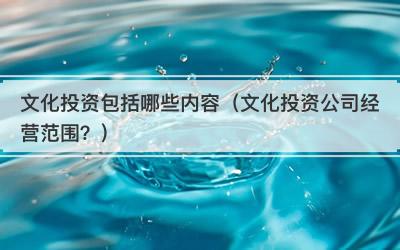 文化投资包括哪些内容（文化投资公司经营范围？）