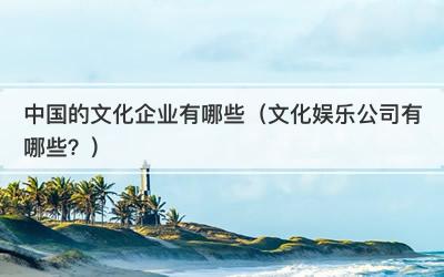 中国的文化企业有哪些（文化娱乐公司有哪些？）