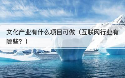 文化产业有什么项目可做（互联网行业有哪些？）