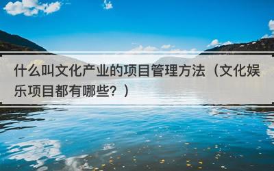 什么叫文化产业的项目管理方法（文化娱乐项目都有哪些？）